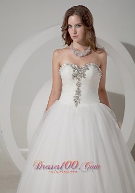 Sweetheart Wedding Dress Taffeta and Organza Beading