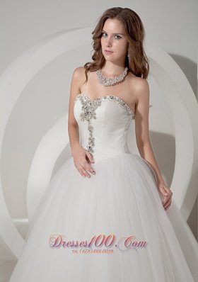 Sweetheart Wedding Dress Taffeta and Organza Beading