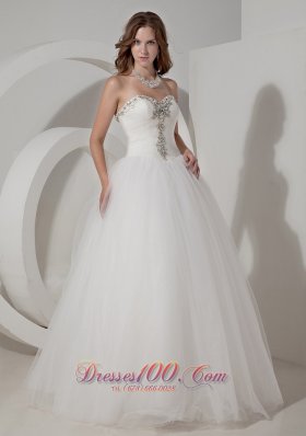 Sweetheart Wedding Dress Taffeta and Organza Beading