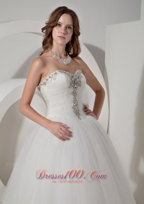 Sweetheart Wedding Dress Taffeta and Organza Beading