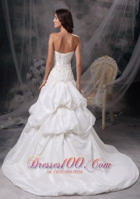 Strapless Wedding Dress Taffeta Appliques On Sale