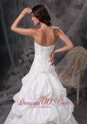 Strapless Wedding Dress Taffeta Appliques On Sale