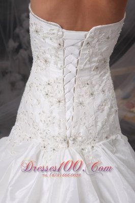 Strapless Wedding Dress Taffeta Appliques On Sale