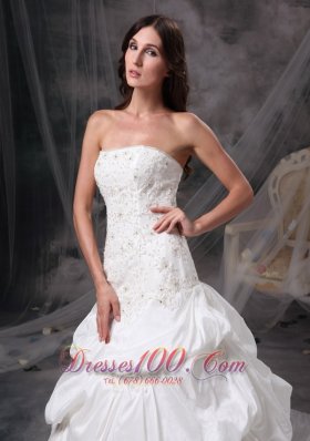 Strapless Wedding Dress Taffeta Appliques On Sale