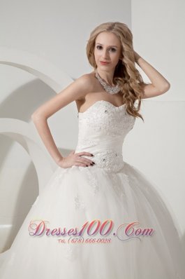 Wedding Dress Sweetheart Tulle Appliques Court Train