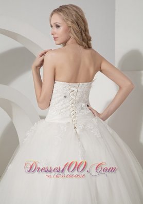 Wedding Dress Sweetheart Tulle Appliques Court Train