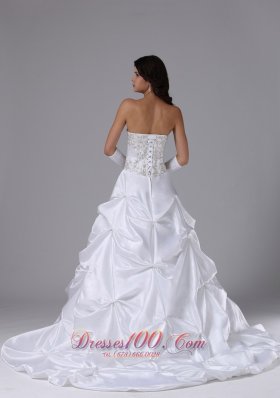 Nifty Appliques Bodice Ruffles Wedding Dress