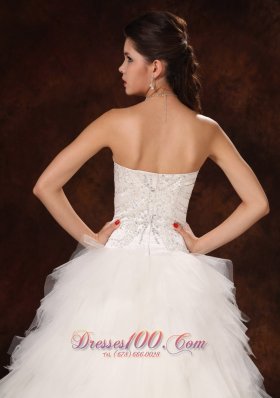 Tulle Ruffles Sweetheart A-line Wedding Gown