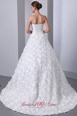 Gorgeous Rolling Flowers Bridal Dress For You