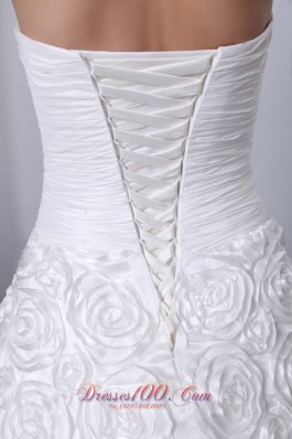 Gorgeous Rolling Flowers Bridal Dress For You