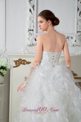 Sweetheart Organza Feather Ruch Bridal Dress