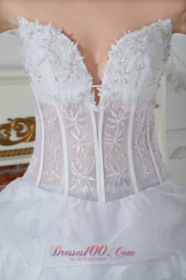 Sweetheart Embroidery Organza Bridal Dress