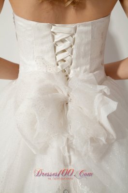 Unique Strapless Organza Bridal Dress Beading