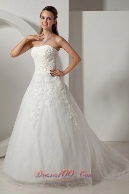 Modest Organza Bridal Dress Appliques 2013