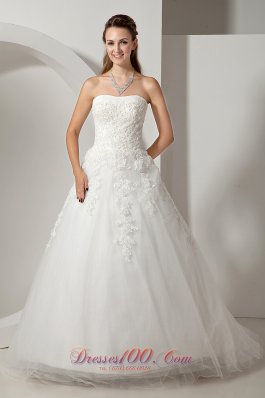 Modest Organza Bridal Dress Appliques 2013