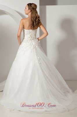 Modest Organza Bridal Dress Appliques 2013