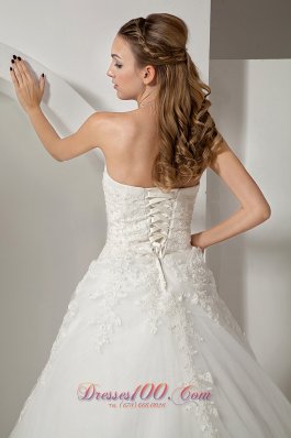 Modest Organza Bridal Dress Appliques 2013