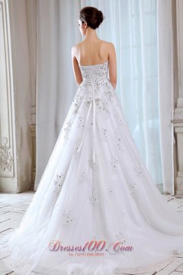 Sweet Strapless Tulle Beading Bridal Dress