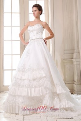 Sweetheart Bridal Dress Taffeta Beading and Appliques