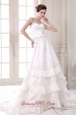 Sweetheart Bridal Dress Taffeta Beading and Appliques