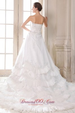 Sweetheart Bridal Dress Taffeta Beading and Appliques