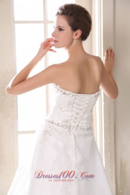 Sweetheart Bridal Dress Taffeta Beading and Appliques