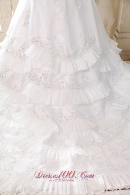 Sweetheart Bridal Dress Taffeta Beading and Appliques