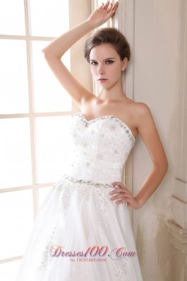 Sweetheart Bridal Dress Taffeta Beading and Appliques