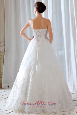 Princess Sweetheart Lace Ruchings Bridal Dress