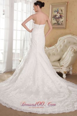 Mermaid Strapless Lace Beading Bridal Gowns