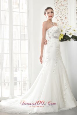 Court Train Tulle Beading Bridal gowns