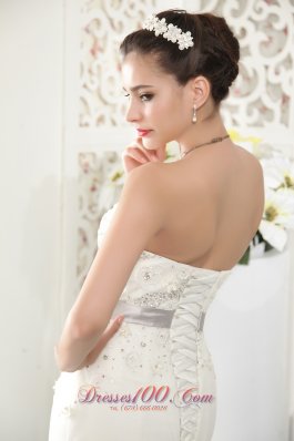 Court Train Tulle Beading Bridal gowns