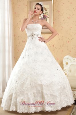 Strapless Satin Beading Special Fabric Bridal Gowns