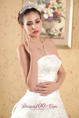 Strapless Satin Beading Special Fabric Bridal Gowns