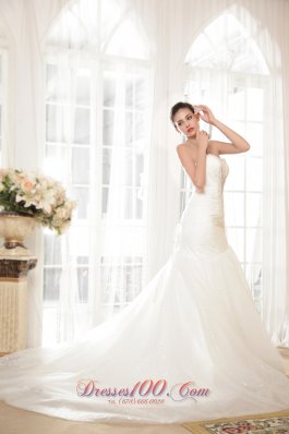 Trumpet Sweetheart Organza Sequins Bridal Gown