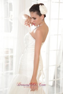 Trumpet Sweetheart Organza Sequins Bridal Gown