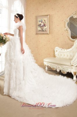 One Shoulder Taffeta and Tulle Beading Bridal dresses