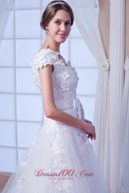 Princess Square Tulle Embroidery Wedding Gowns