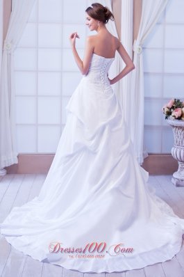 Sweetheart Taffeta Appliques Wedding Gowns For Gustomers