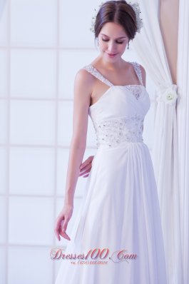 Wanted Empire Straps Chiffon Beading Bridal Dress