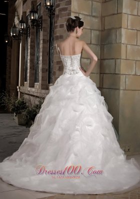 Strapless Bridal Dress Taffeta and Organza Appliques