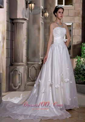 Taffeta and Organza Ruching Ruffles Bridal Dresses