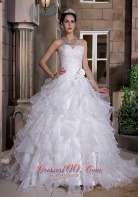 Sweetheart Bridal Dresses Taffeta and Organza Ruffles