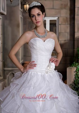 Sweetheart Bridal Dresses Taffeta and Organza Ruffles