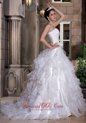 Sweetheart Bridal Dresses Taffeta and Organza Ruffles