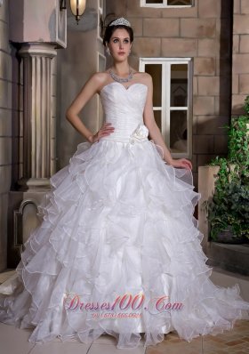 Sweetheart Bridal Dresses Taffeta and Organza Ruffles