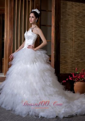 Sweetheart Bridal Dresses Satin and Organza Appliques