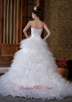 Sweetheart Bridal Dresses Satin and Organza Appliques