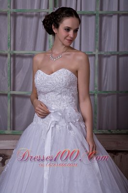 Sweetheart Taffeta And Organza Bridal Gown Handle Flower