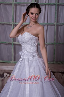 Sweetheart Taffeta And Organza Bridal Gown Handle Flower